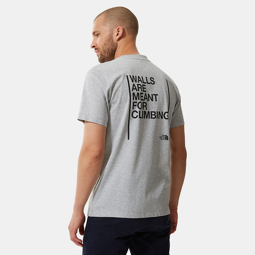 The North Face T-Shirts Mens Australia - The North Face Climb Graphic Light Grey (LAD-297401)